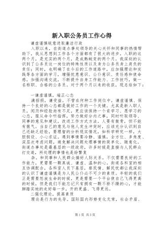 新入职公务员工作心得