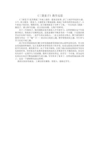 三袋麦子反思