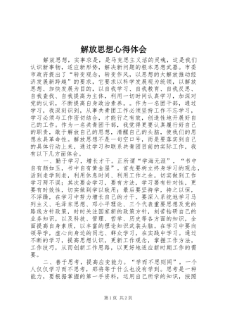 解放思想心得体会 (20)