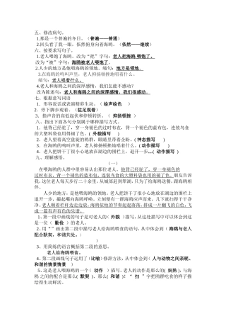 老人与海鸥练习题