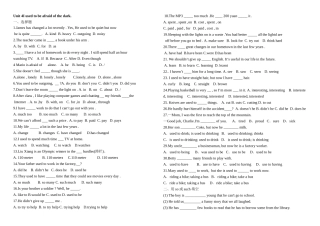 九年级单元测试题unit4