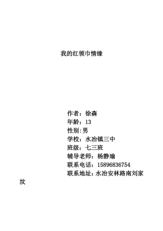 我的红领巾情缘