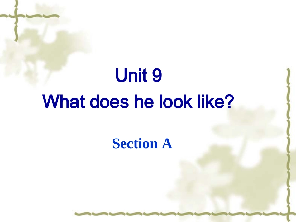 七年级英语下册Unit9_What_doe_he_look_like_SectionA课件_(新版)人教新目标版_第1页