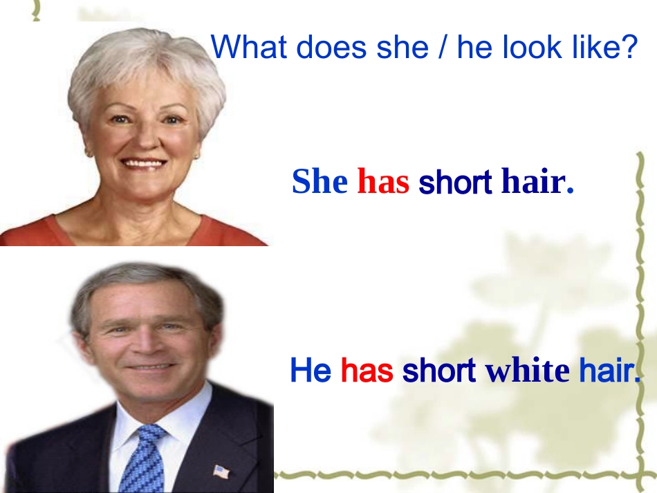 七年级英语下册Unit9_What_doe_he_look_like_SectionA课件_(新版)人教新目标版_第3页