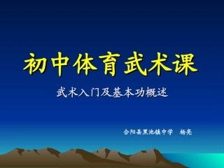 初中武术入门教学