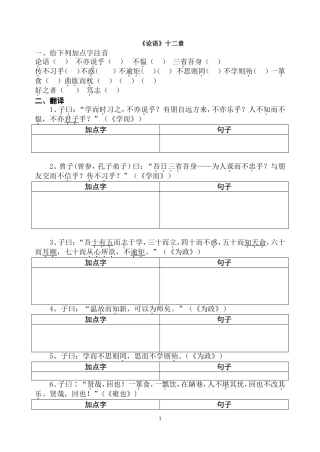 《论语》十二章(用)