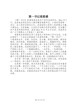 第一书记观看感