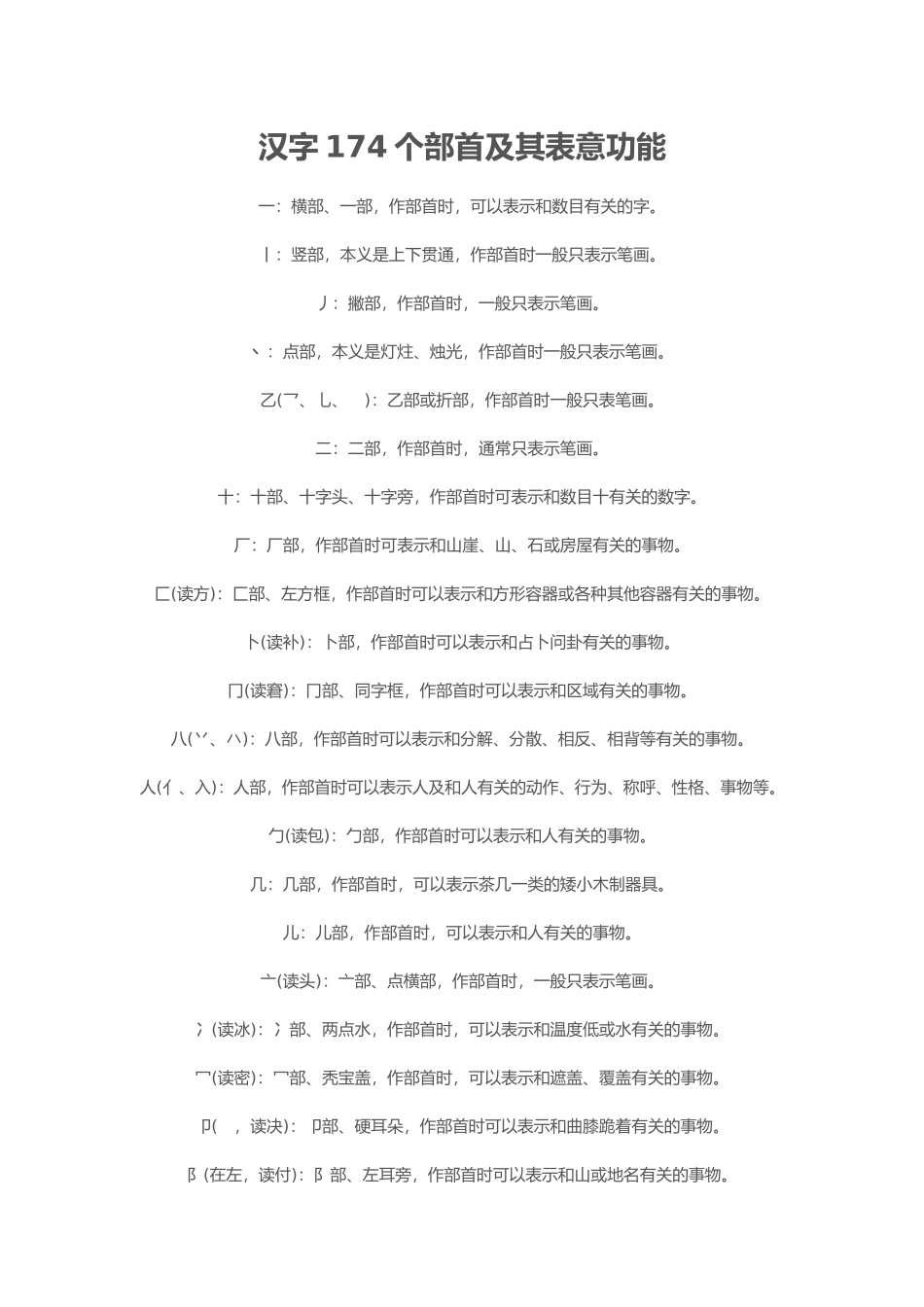 汉字174个部首及其表意功能_第1页