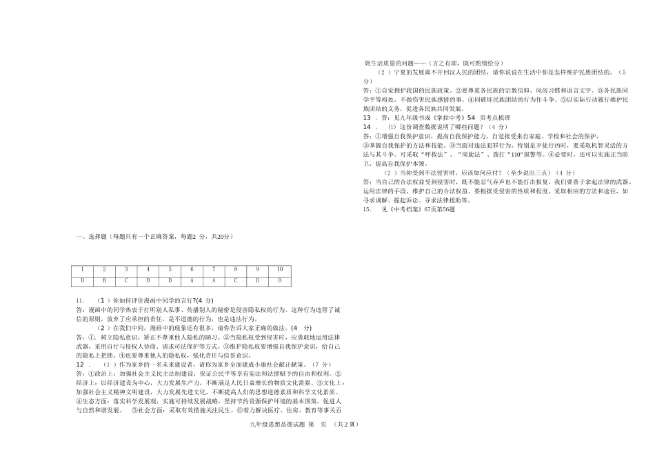 上交回中模拟试卷2013年思品_第3页