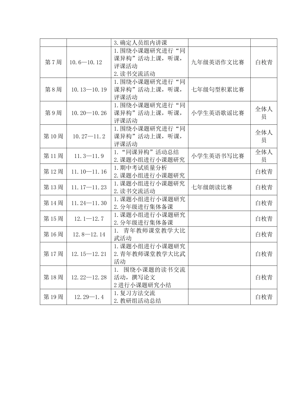 2014-2015年英语教研组工作计划及行事历_第2页