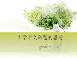 小学语文命题的思考