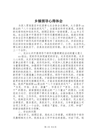 乡镇领导心得体会