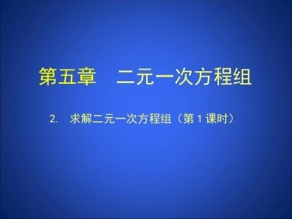 求解二元一次方程组第课时演示文稿