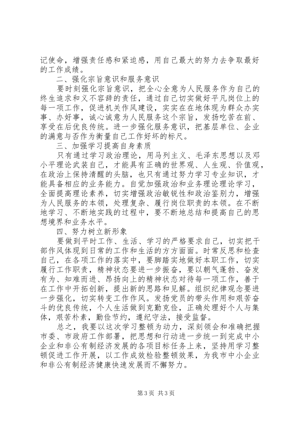 干部纪律作风整顿心得体会2篇 (2)_第3页