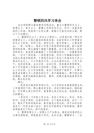整顿四风学习体会