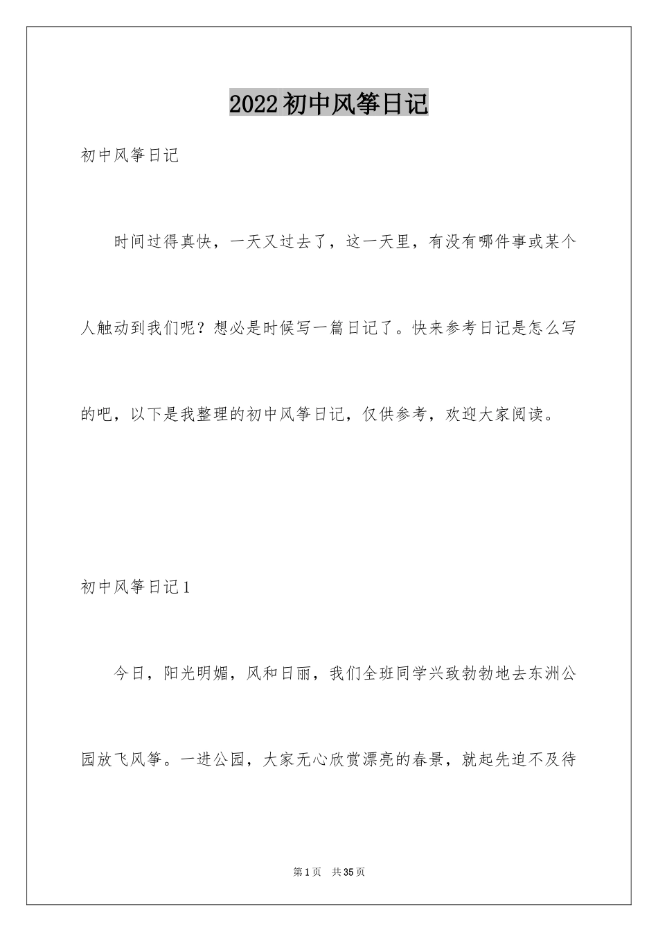 2024初中风筝日记_第1页