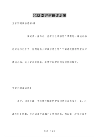 2024堂吉诃德读后感_1