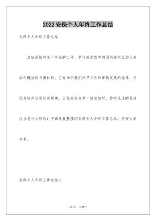 2024安保个人年终工作总结_1