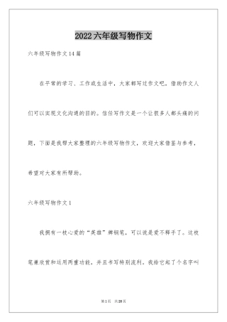 2024六年级写物作文_35