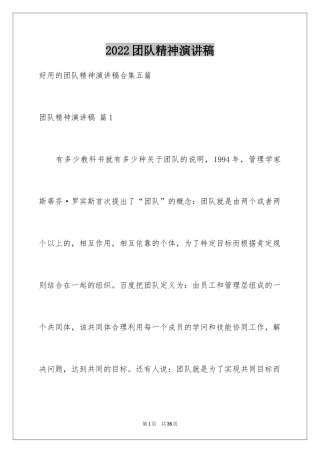 2024团队精神演讲稿_411