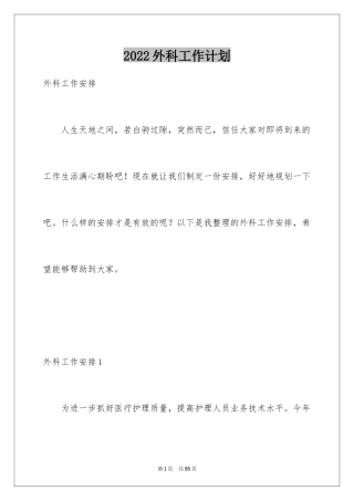 2024外科工作计划