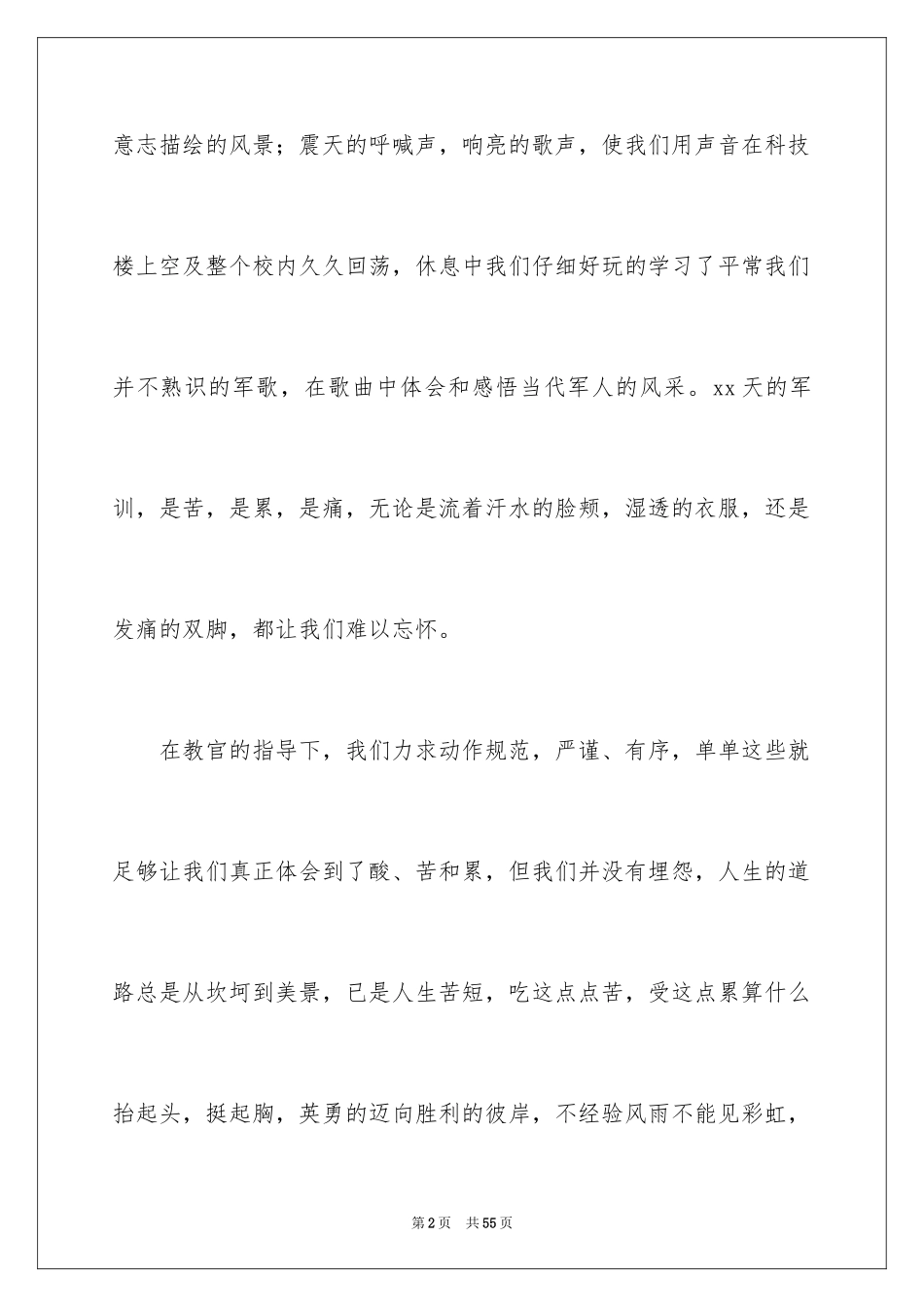 2024大一军训心得体会_313_第2页