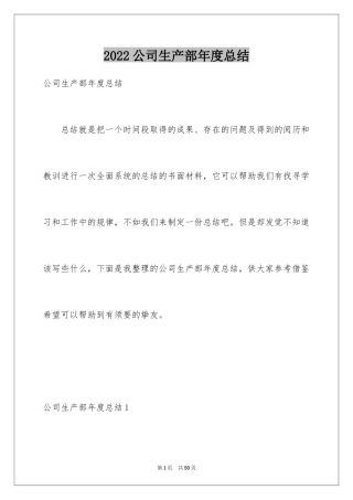 2024公司生产部年度总结