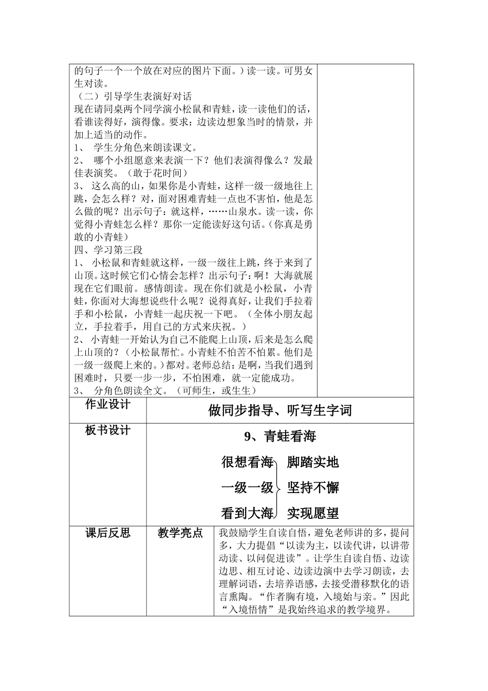 《青蛙看海》教学设计_第2页