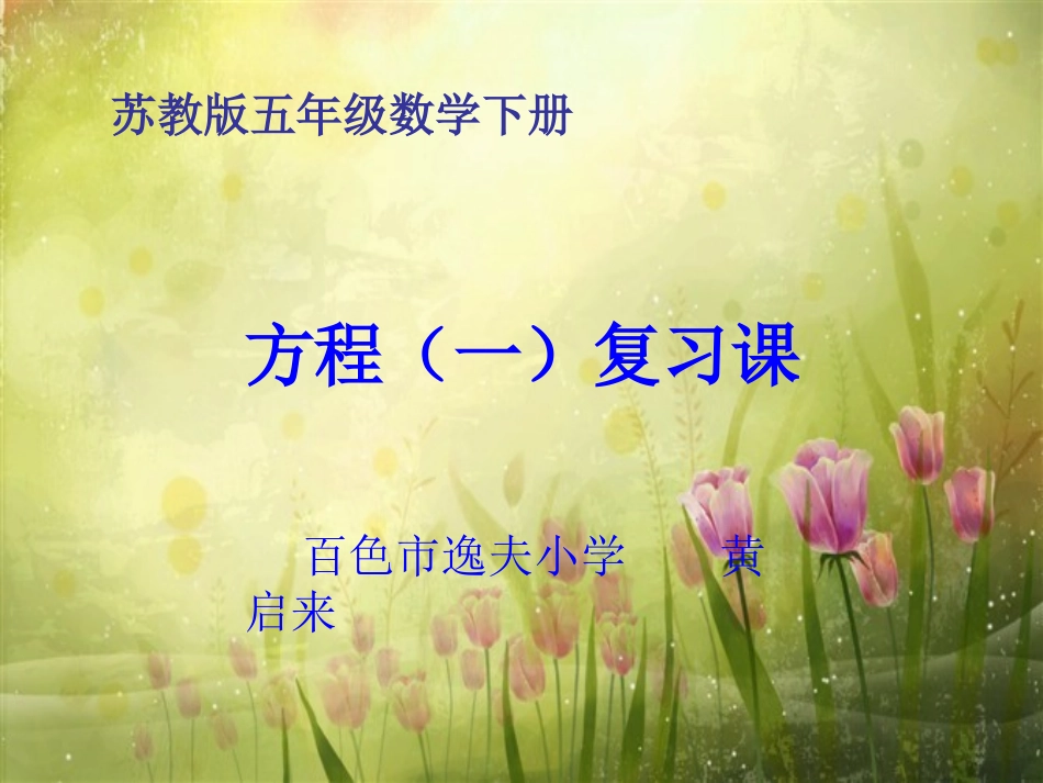 苏教版五年级数学下册方程(一）复习_第1页