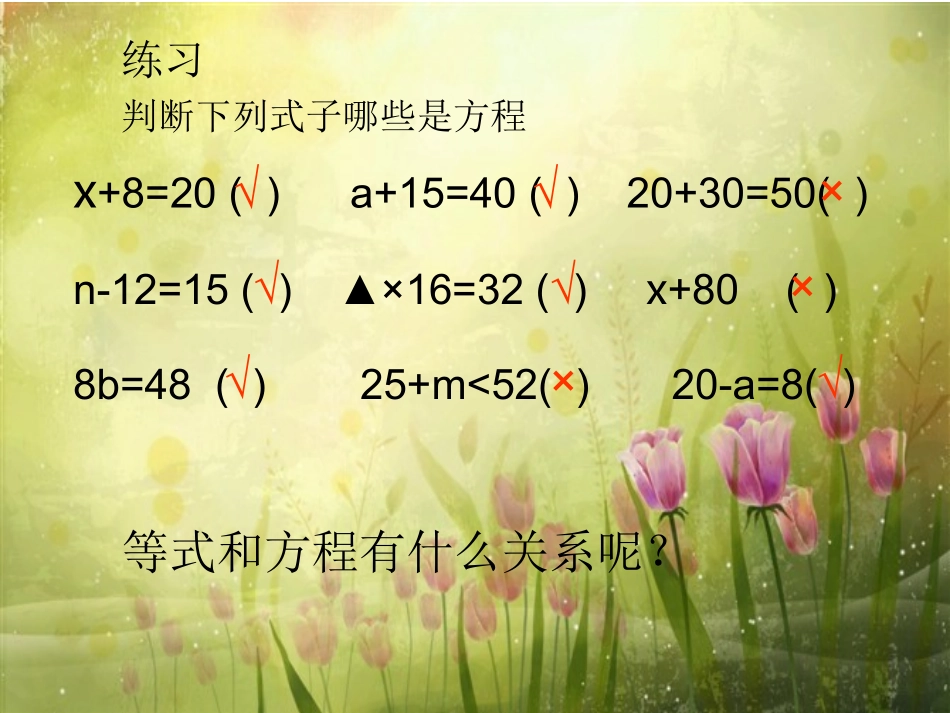 苏教版五年级数学下册方程(一）复习_第3页