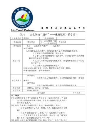 古生物的遗产化石燃料