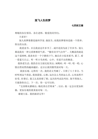 放飞人生的梦-王璇