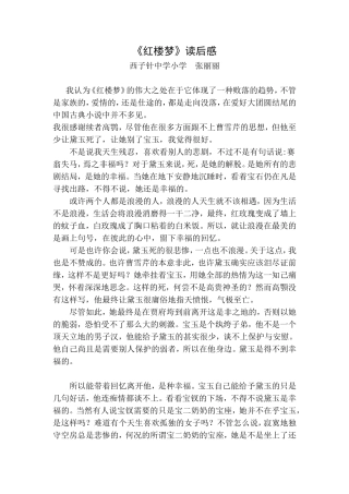 红楼梦读后感