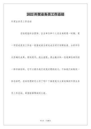2024外贸业务员工作总结_4
