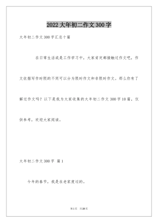 2024大年初二作文300字_3