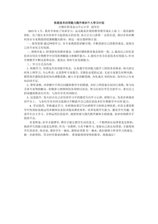 信息技术应用能力提升培训个人学习计划
