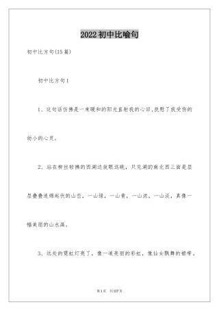 2024初中比喻句_2