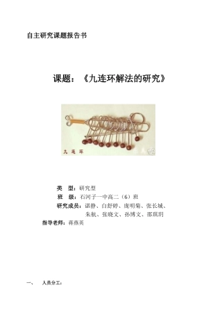 九连环课题报告书最终定稿