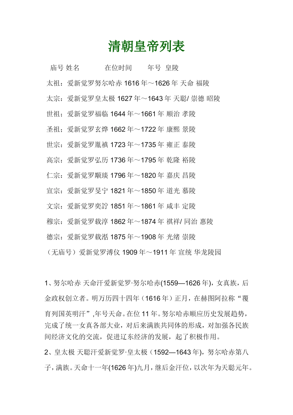 清朝皇帝列表_第1页