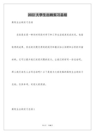 2024大学生出纳实习总结_1