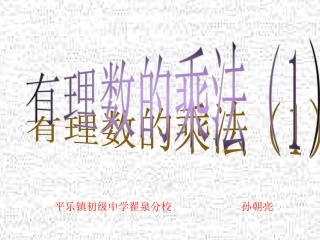 初一数学有理数的乘法1