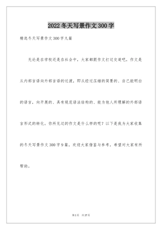 2024冬天写景作文300字_9