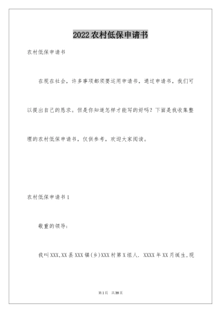 2024农村低保申请书_41