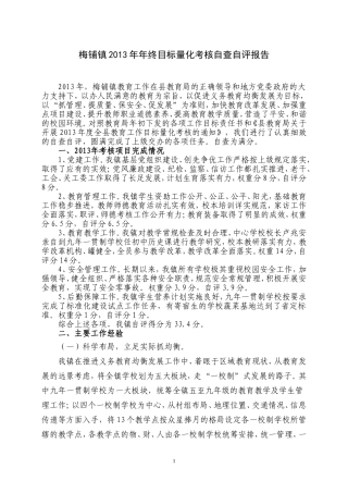 2013年梅铺镇教育工作自查报告