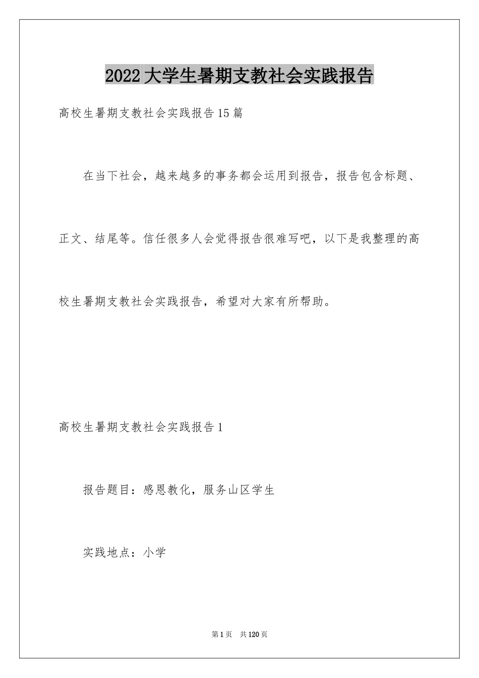 2024大学生暑期支教社会实践报告_9_第1页