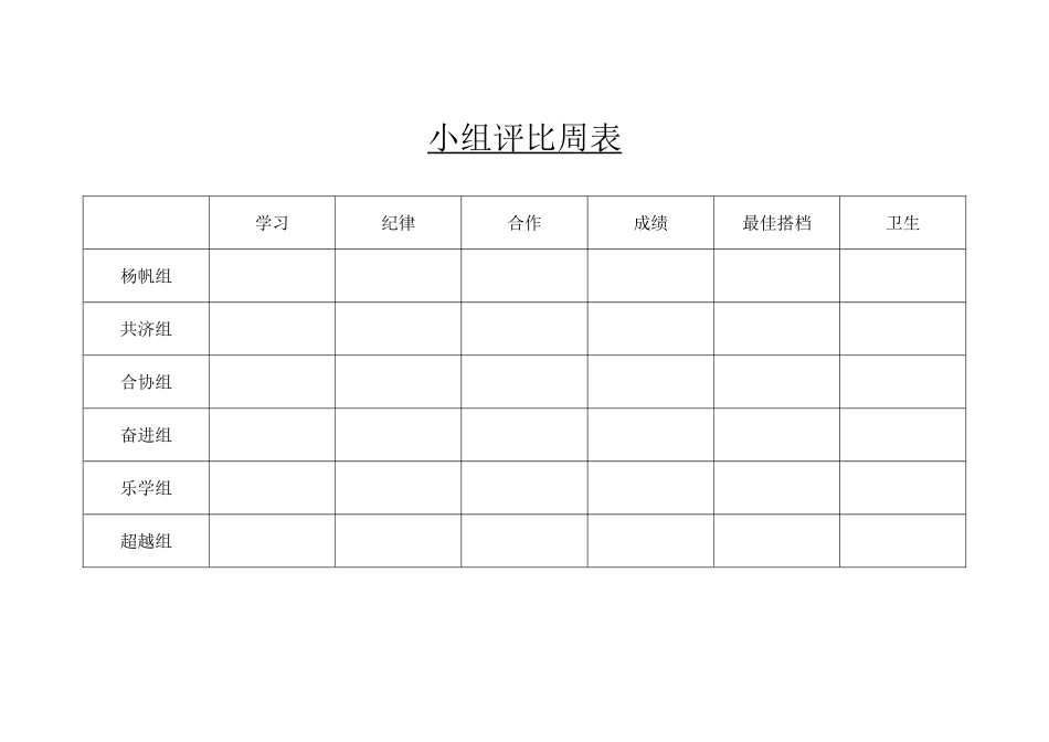 小组评比周表_第1页
