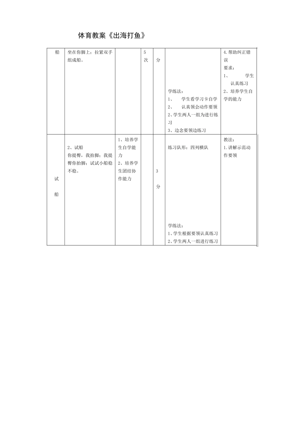 体育课《出海打鱼》教材_第2页