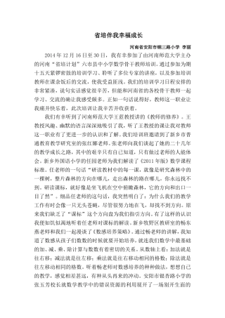 省培伴我幸福成长李丽总结