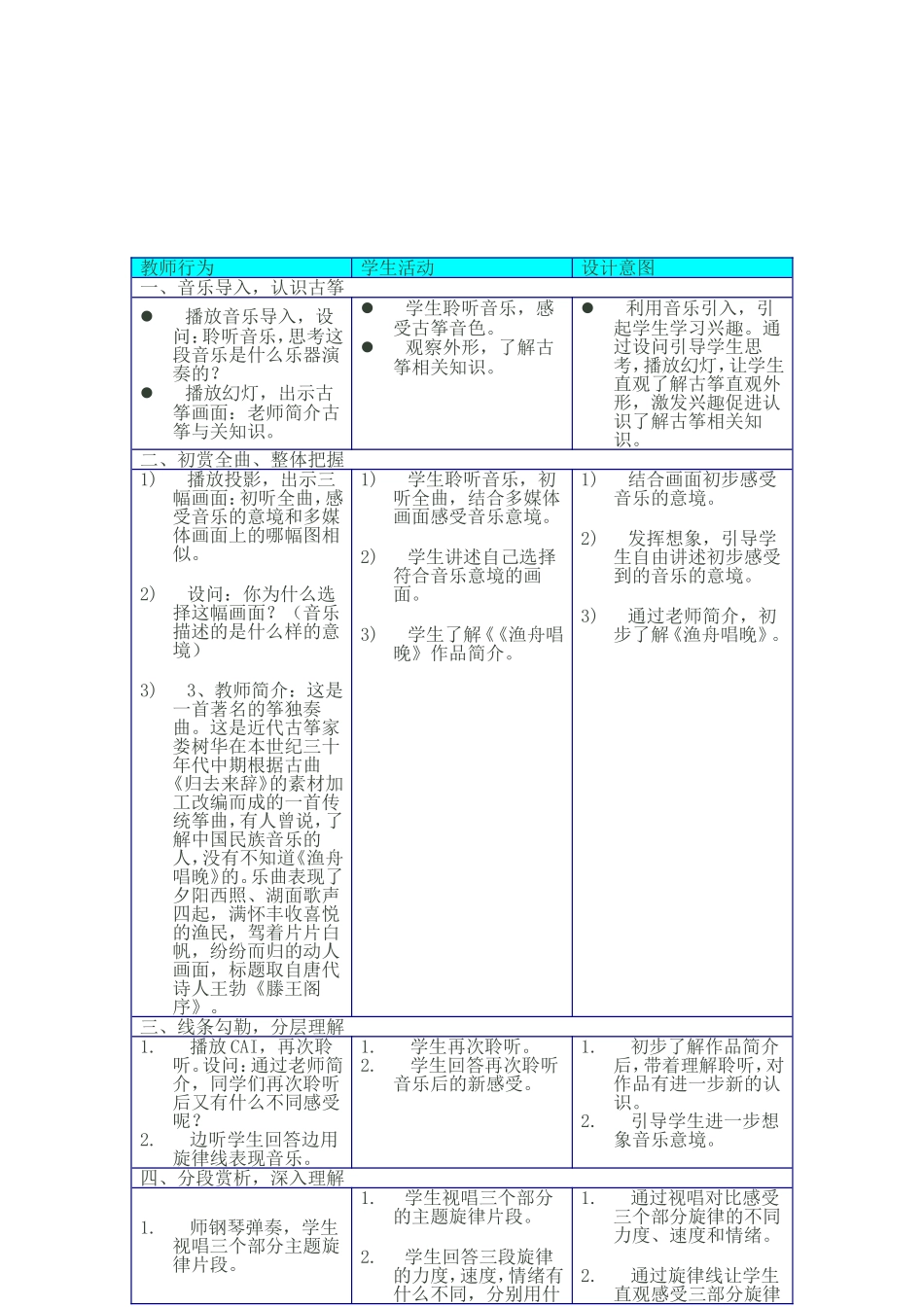 《渔舟唱晚》教学设计_第2页