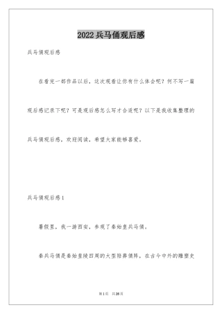 2024兵马俑观后感